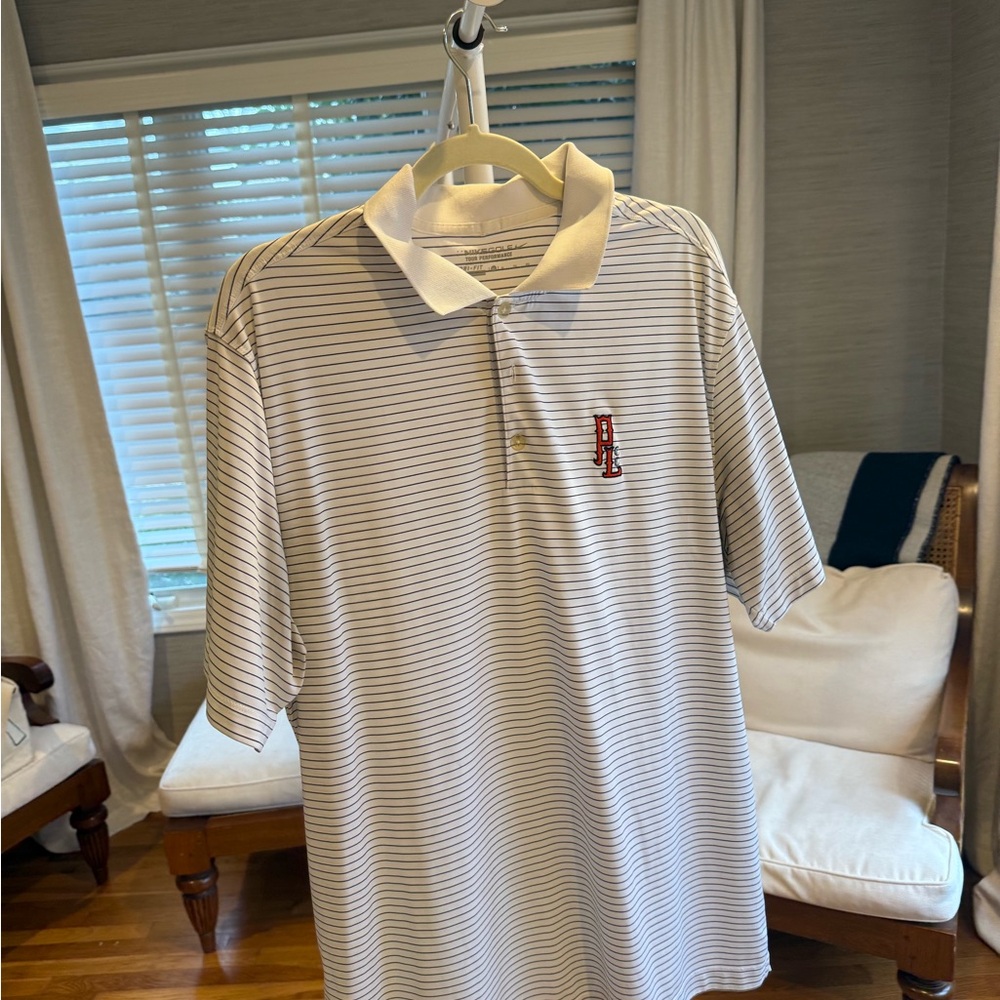 Men's Striped Polo Shirt - White and Black